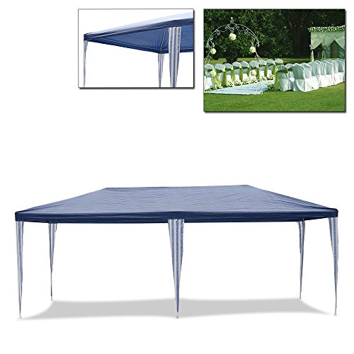 HG Jardín Tienda sombría, marquesina toldos 3 x 6 m de tubos de acero resistente al agua Estable alta calidad Carpa jardín camping, color azul