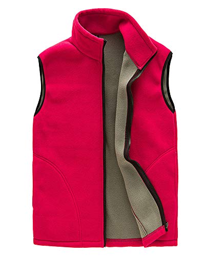 Hombre/Mujer Invierno cálido Chaleco Forro Polar Softshell al Aire Libre Bodywarmer Gillet Cómodo Chaqueta sin Mangas con Bolsillos Mujeres Rojo M