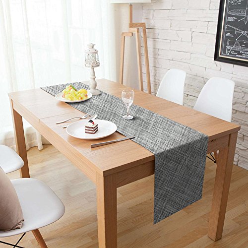 Homcomodar Camino de Mesa Lavable Camino de Mesa de Vinilo Tejido para Mesa de Cocina 30x180cm (Gris)