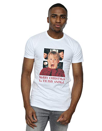 Home Alone Hombre Merry Christmas Ya Filthy Animal Camiseta Blanco Medium