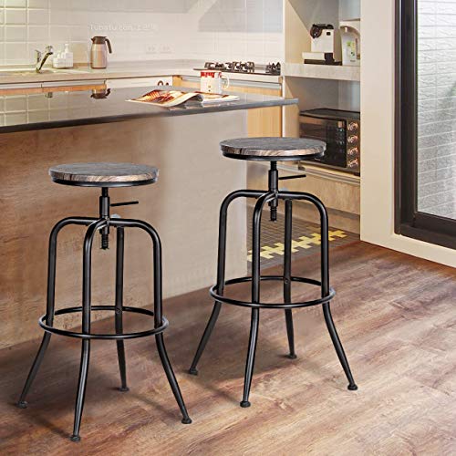 Taburetes altos de madera maciza, sillas de desayuno de bar de cocina,  sillas de respaldo acolchadas de PU, utilizado en restaurantes/bares (color  
