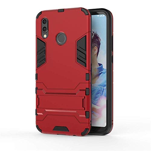 Huawei P20 Lite Funda, MHHQ 2in1 Armadura Combinación A Prueba de Choques Heavy Duty Escudo Cáscara Dura PC + Suave TPU Silicona Rubber Case Cover con soporte para Huawei P20 Lite -Red