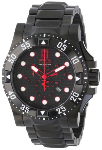 Invicta Jason Taylor Reserve 14452 Reloj cronógrafo Negro de Fibra de Carbono con Esfera Negra de Acero Inoxidable Chapado en Iones