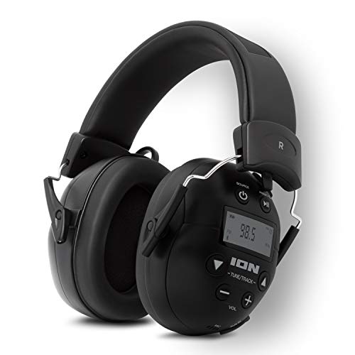 ION Audio Tough Sounds 2 - Auriculares Bluetooth con reducción de ruido para una máxima protección de los oídos, alimentados por batería, resistentes al clima, función manos libres y radio
