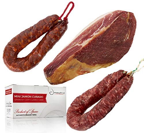 Jamón Serrano Curado Deshuesado 1 KG + Chorizo Extra Sarta Dulce 200 gr + Salchichón 200 gr - Jamonprive