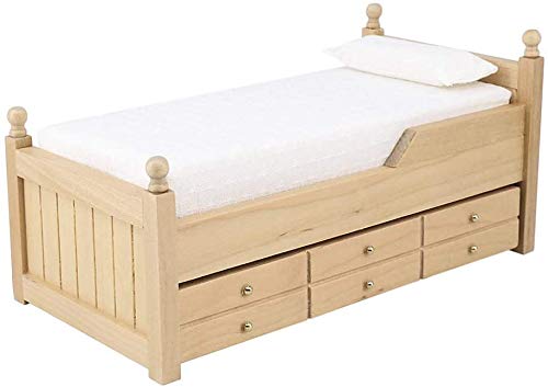 Jilibaba Cajón Cama-1:12 Escala Mini Cajón Modelo Cama Casa de Muñecas Accesorios Miniatura Muebles de Dormitorio