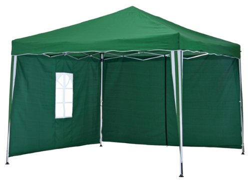 Juego de 2 laterales para cenador plegable de 3 x 3 m, color verde oscuro