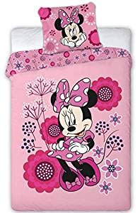 Juego de ropa de cama de Minnie con funda nórdica de Disney y peluche Minnie de 30 cm, extra suave