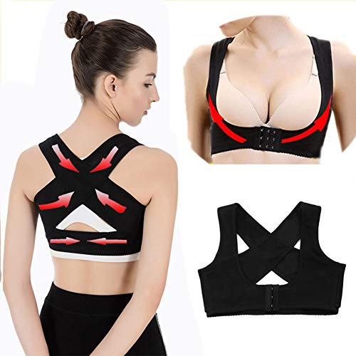 JYPCBHB Corrector De Postura Sujetador para Mujer Push Up Chest Breast Vest Tops Alivia Dolor En Cuello Espalda Y Hombros Mejora La Postura Y Proporciona Soporte para La EspaldaBlack-S