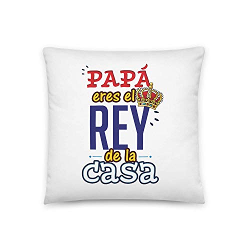 Kembilove Cojin para Padre Cojines con Frases Graciosas Papá Eres el Rey – Regalo Original para el día del Padre – Cojines Sueves y Cómodos