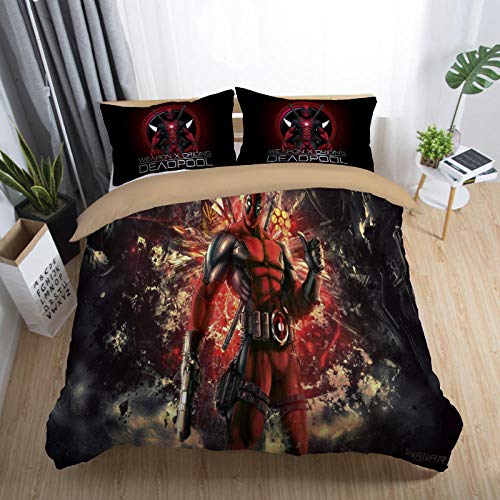 KENEL Juegos de Fundas nórdicas 2/3 Piezas Juego de Ropa de Cama The Avengers con Estampado Digital 3D con Fundas de Almohada Marvel Superheroes para niños y Adultos-# 3_Doble