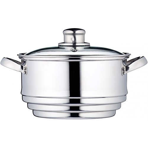 KitchenCraft Vaporera de Alimentos Universal, Acero Inoxidable, Compatible con Cazuelas de 16, 18 y 20 cm