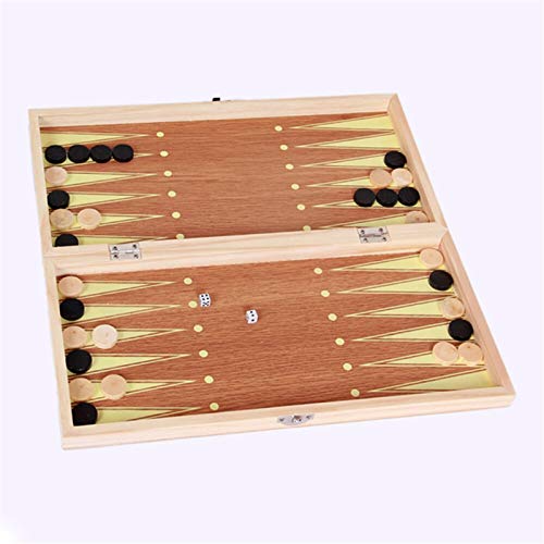 KJGHJ 3 En 1 Juego De Ajedrez De Madera Juego De Ajedrez Internacional Backgammon Checkers Plegable Tablero De Ajedrez Piezas De Ajedrez Chessman Family Partiy Juego (Color : Violet)