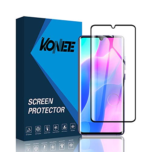 KONEE Protector de Pantalla Compatible con Xiaomi Mi Note 10 Lite, [ 3D Cobertura Completa, Dureza 9H, Alta Definición, Anti-Scratch, Case Friendly ], Cristal Vidrio Templado para Mi Note 10 Lite