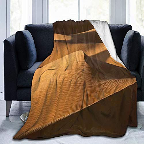 KOSALAER Bedding Manta,Dunas del Desierto con Sombras,Mantas cálidas de Sala de Estar/Dormitorio Ultra Suaves para Todas Las Estaciones