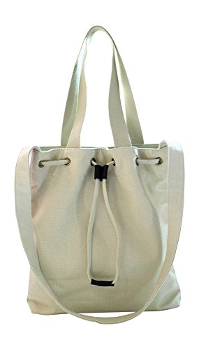 Kronya® | Elegante bolsa de tela | Embrague Bolso de mujer Bolso de mano mochila de compras bandolera (Beige)