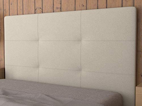 LA WEB DEL COLCHON - Cabecero tapizado Andrea para Cama de 150 (160 x 120 cms) Beige Claro Textil Suave