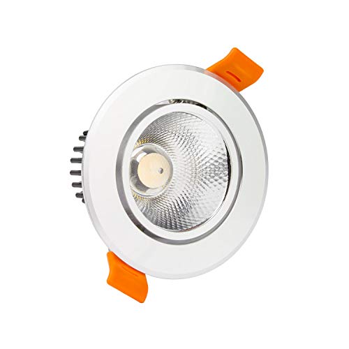 LEDKIA LIGHTING Foco Downlight LED 7W COB Direccionable Circular (UGR19) Plata Corte Ø 70 mm Blanco Frío 6000K