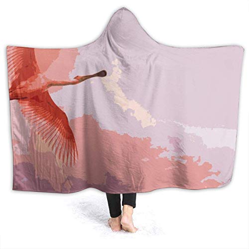 Leisure-Time Sudadera con Capucha cálida Manta Flamencos Rosados ​​Abrigo con Capucha Abrigo Capa Capa Sudadera Niños pequeños Oficina en casa térmica Chal Franela Fleece con Mangas