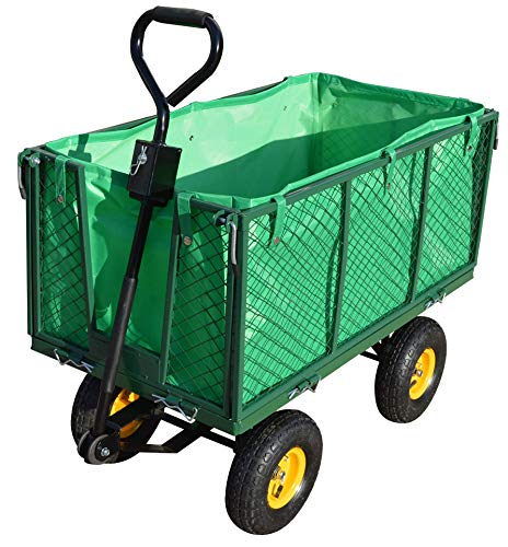 LeMeiZhiJia - Carro de jardín, Carro de Mano, Lona extraíble, Carro de Transporte, Carretilla de Mano para Jardines, Plantas, Frutas, mercancías