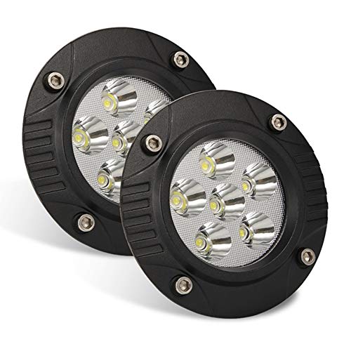 Luz De Trabajo LED Redonda Empotrada De 2 Piezas De 5 Pulgadas, con 6 Cuentas De Lámpara CREE LED, Impermeable IP67, para Carretilla Elevadora Todoterreno 4X4 SUV, Barco ATV