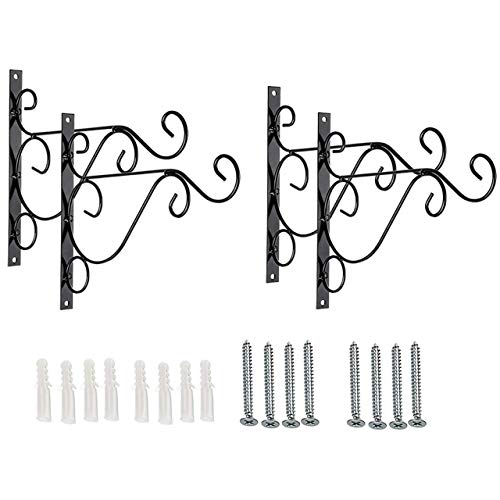 Magiin 4Pcs Gancho Colgador Soporte de Hierro de Pared para Flores Plantas en Maceta Cestas Colgantes Campanas de Viento Linternas Pájaros