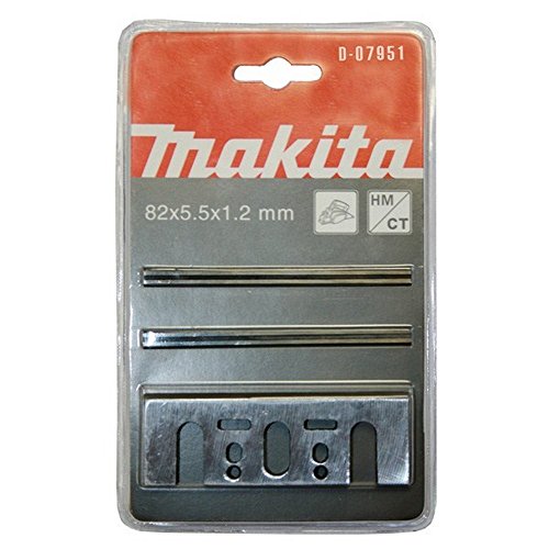 MAKITA D-07951 D-07951-Conjunto de 2 Mini Cuchillas HM + Placas de 82 mm para cepillos 1100 1923b kp0800 kp0810/c