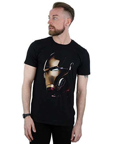Marvel Hombre Avengers Endgame Avenge The Fallen Iron Man Camiseta Negro Medium