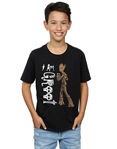 Marvel Niños Avengers Infinity War I Am Teenage Groot Camiseta Negro 9-11 Years