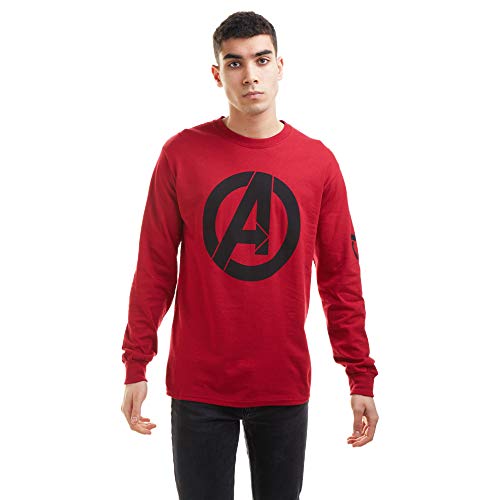 Marvel The Avengers Logo Long Sleeve Top Camiseta, Cardinal Red, XX-Large para Hombre