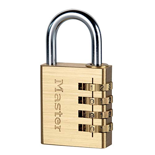 Master Lock 604EURD Candado con Combinación Personalizable de Aluminio Macizo, Dorado, 40 mm