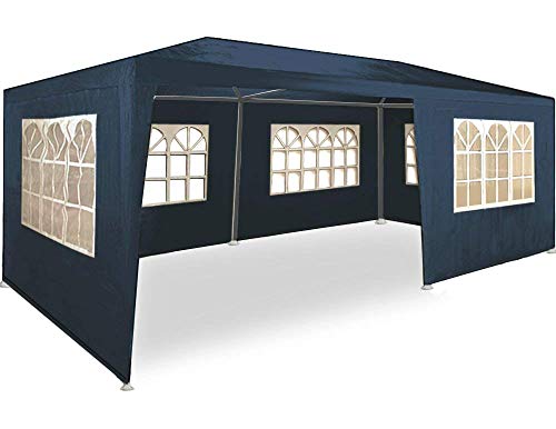 MAXX® 6 x 3 m Celebraciones. Jardín Tienda Carpa cerveza – Carpa para jardín fijo Carpa Incluye 4 paredes laterales, 4 x Ventana, resistente al agua PE lona Club camping tienda, Azul