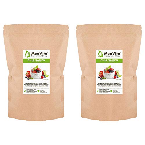 MeaVita Semillas de Chia, Paquete de 2 (2 x 1000 g), 2000 g