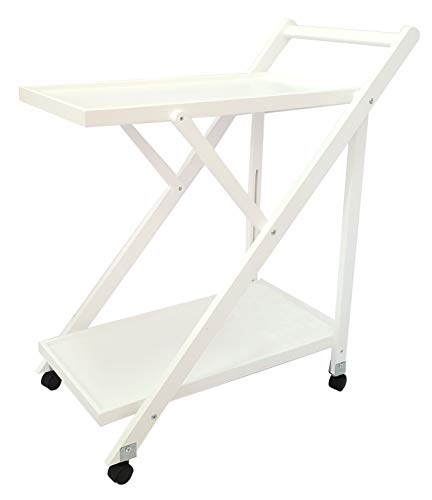 Meyvaser Camarera Plegable con Ruedas Carro de Servicio Plegable 65x40x85cm Color Blanco