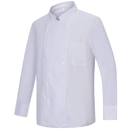 MISEMIYA - Chaqueta Cocinero Chaqueta Chef Mangas LARGAS MARMINTÓN SOLLASTRE GUISANDERO ADOBADOR Uniformes Cocina- Ref.842 - M, Blanco