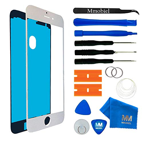 MMOBIEL Kit de Reemplazo de Pantalla Táctil Compatible con iPhone 7 Plus Series (Blanco) Incluye Pantalla de Vidrio/Cinta Adhesiva de 2 mm/Kit de Herramientas/Limpiador de Microfibra/Alambre Metálico