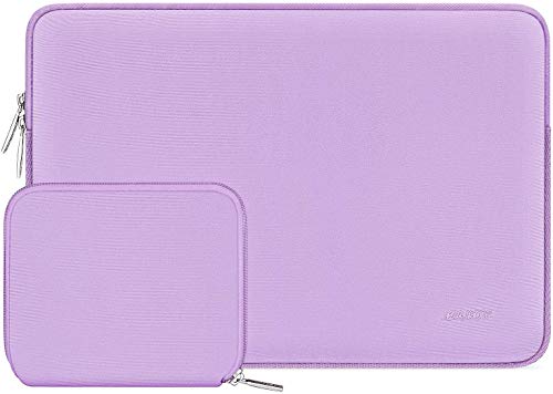 MOSISO Funda Protectora Compatible con MacBook Pro 16 A2141/15-15.6 Pulgadas MacBook Pro Retina 2012-2015/Ordenador Portátil, Bolsa Blanda de Neopreno Agua Repelente con Pequeño Caso,Morado Claro