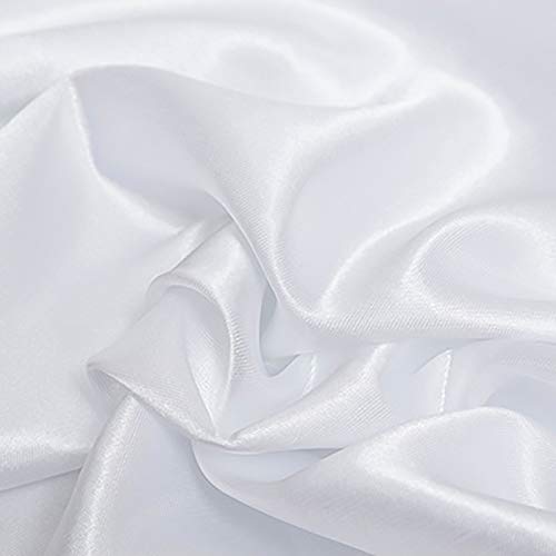 MUYUNXI Tela De Raso Forro De Tela para Vestidos De Novias Fundas Artesanías Vestidos Blusas Ropa Interior 150 Cm De Ancho Vendido por Metro(Color:Blanco Puro)