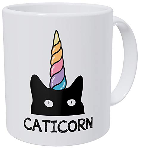 N\A I 'm A Caticorn Black Cat Unicorn Horn 11 onzas Taza de café Divertida