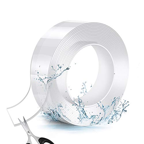 Nano Tape Cinta Transparente Doble Cara multipropósito y Reutilizables, sin Marcas, Lavables Cinta Adhesiva de Pared Fuerte Fija para Pared, Cocina, Alfombra, fijación de Fotos (5M)