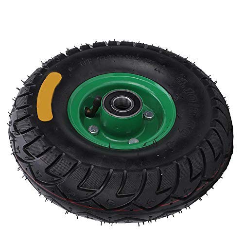 Neumático para carro de herramientas, 10.5in 4.10/3.50-4 Rodamiento 6204-2RS con cojinete inflable de goma para carro de herramientas Rueda de neumático, Neumático Rueda Saco Carro