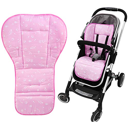 NEWSTYLE Algodón Puro Colchoneta para Silla de bebé Universal, Colchoneta Silla Paseo Cojín para Silla de Paseo Estera para Silla de Paseo Alfombra para Silla de Paseo (Rosa)