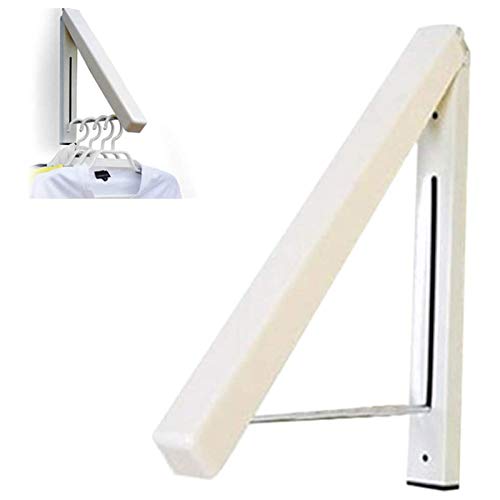 Nuluxi Abatible Percha Ropa Organizador Colgador de Ropa Abatible para Tendedero Perchero de Pared Plegable Abatible Aluminio Espacios Pequeños,Cuartos de Baño o Terraza (Beige,1Piezas)