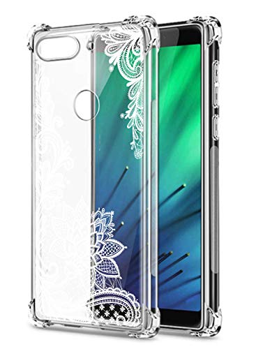 Oihxse Cristal Compatible con Samsung Galaxy A8+ 2018 Funda Transparente TPU Silicona Estuche Airbag Esquinas Anti-Choque Anti Rasguños Diseño Rosa Flower Caso (Flores B3)