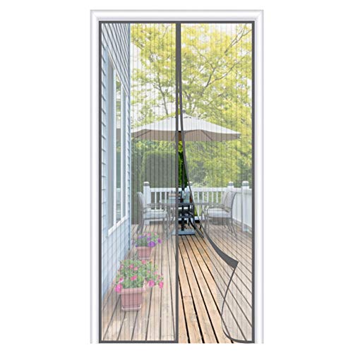 OOWOLF Cortina Magnética Para Puertas, Malla pequeña, Manos Libres,Mosquitera Magnética Para Puertas de Salón, Balcón, Corredor (100 * 215cm, Gris)