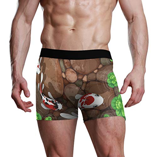 Pantalones Cortos para niños Piernas Hombres Low Rise S-XL Carpas Koi Fish Pond Underwear Boxer Briefs