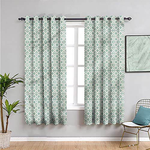 Pcglvie Cortinas geométricas con aislamiento de sombra, 99 cm de largo, cuadrados, para interiores (54 x 39 pulgadas)