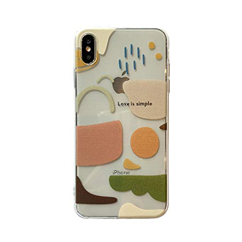 PELAN Cajas del Teléfono Móvil Ins Geometry Raindrop 8Plus X Carcasa del Teléfono Móvil Iphone6 ​​7 XR XS MAX Silicona Transparente 7Plus Modelos Femeninos Simples 6Splus Funda Protectora Anticaída