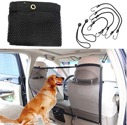 Pet Barrier Negro Protectora portátil de la Red del Acoplamiento para el Coche para los Perros 112cmx62 cm, Red, Ganchos y Cuerdas se Incluyen