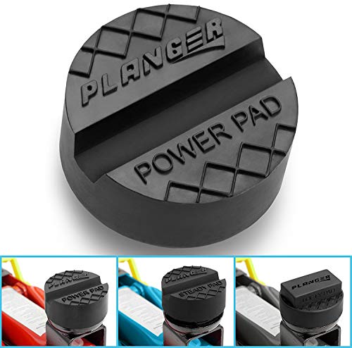 PLANGER® - Power Pad – Bloque de Goma ranurado Universal Antideslizante para Jack Pad - Protector de Coche Anti daños en el Bastidor de Coche - Goma Altamente Resistente